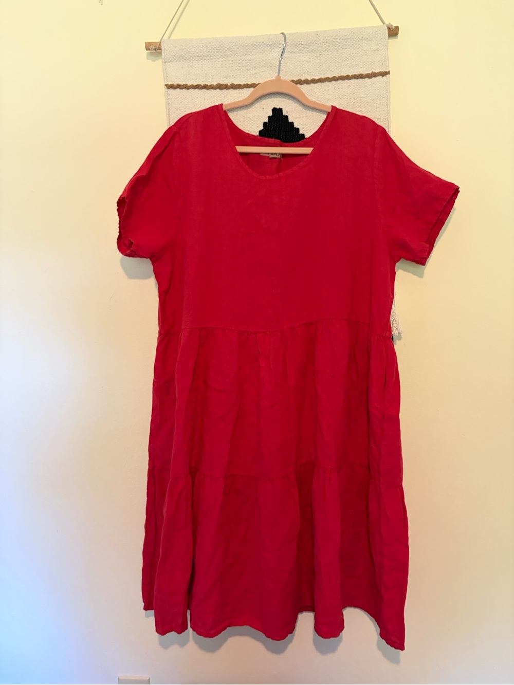 Flax Red Linen Scoop-Neck Top